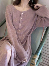 Women Loose Solid Color Knitted Dress